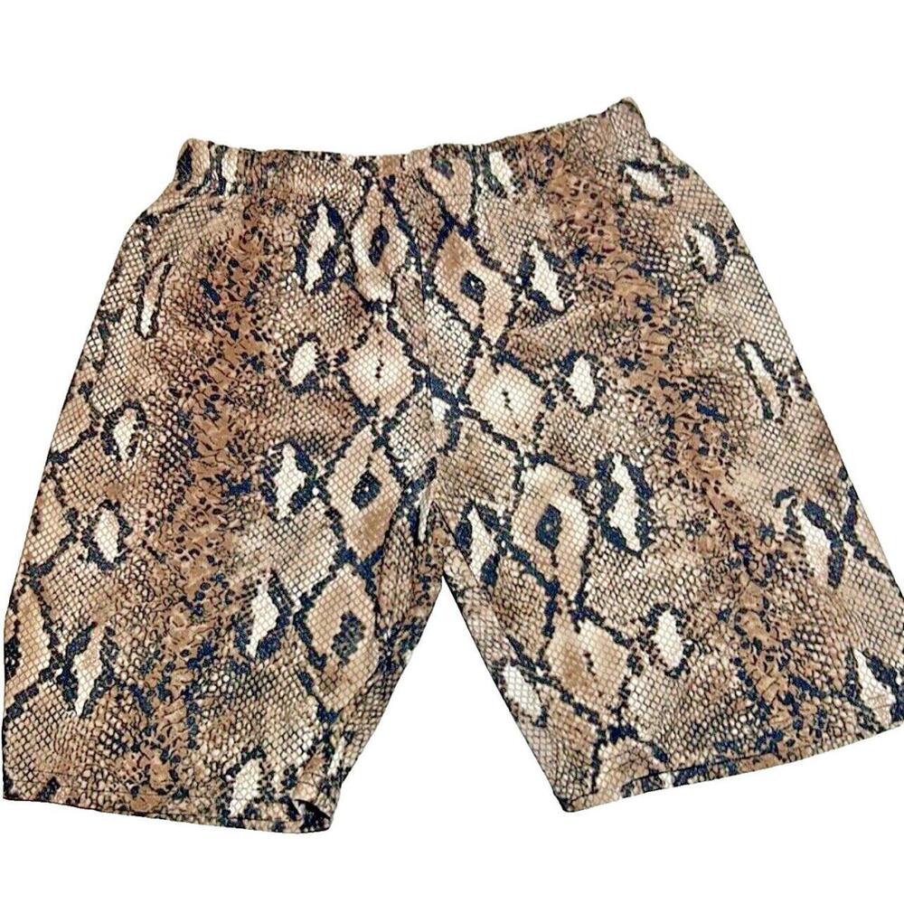 Women's Python Spandex Snake Print Bike Shorts XL